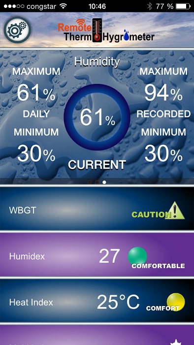 'Domino' Bluetooth Thermo-Hygrometer  für Smartphones (iOS)